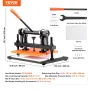 Leather Cutting Machine, 36 x 25.9 cm Embossing Plate Manual Die Cutter, 1.2 cm Pressure Stroke Leather Embossing Machine, Dual 