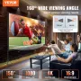 Projector Screen with Stand, 150 inch 16:9 4K 1080 HD Outdoor Movie Screen with Stand, Wrinkle-Free Projection Screen with Tripo