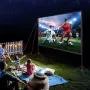 Projektorskærm med stativ, 150 tommer 16: 9 4K 1080 HD udendørs