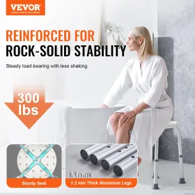 Shower Chair for Inside Shower, Adjustable Height Shower Stool, Non-Slip Bench Bathtub Seat Stool for Elderly Disabled Adults