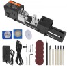 Mini Lathe Machine, 2.76 in x 6.3 in, 24VDC 96W Mini Wood Lathe Tools Milling Machine Accessories, 7 Speeds