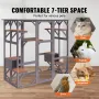 Cat House Outdoor, 7-Tier Large Catio, Cat Enclosure with 5 Platforms, 2 Resting Boxes & Large Front Door, 71.2 x 34.6 x 66.5