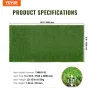 Artifical Grass, 5 x 10 ft Rug Green Turf, 1.38"Fake Door Mat Outdoor Patio Lawn Decoration, Easy to Clean with Drainage Holes, 