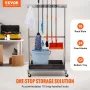 Garden Tool Organizer, 10 Slots with Hooks, Yard Tool Tower Rack with Wheels for Garage Organization and Storage, Hold Long-Hand