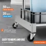 Garden Tool Organizer, 10 Slots with Hooks, Yard Tool Tower Rack with Wheels for Garage Organization and Storage, Hold Long-Hand