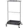 Garden Tool Organizer, 10 Slots with Hooks, Yard Tool Tower Rack with Wheels for Garage Organization and Storage, Hold Long-Hand