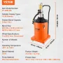Grease Pump, 5 Gallon 20L, Air Operated Grease Pump with 13 ft High Pressure Hose and Grease Gun, Pneumatic Grease Bucket Pump w