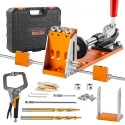 Pocket Hole Jig Kit, 34 pcs Pocket Hole Jig System med 11 "C-klemme, armatur, trinbor, skruenøgler, borestopringe, firkant