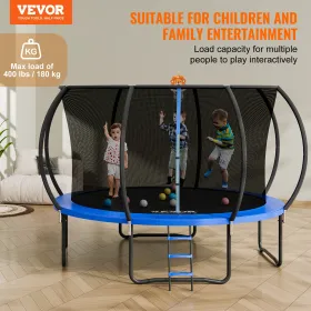 12FT Outdoor Recreational Trampoline for Kids with safety Enclosure Net