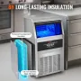 Commercial Ice Maker, 90lbs/24H, Ice Maker Machine, 45 Ice Cubes in 12-15 Minutes, Freestanding Cabinet Ice Maker with 24lbs Sto