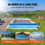 Pool Cover Reel, Aluminum Solar Cover Reel 14 ft, Inground Swimming Pool Cover Reel Set with Rubber Wheels and Sandbags, Fits fo