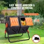 Kompostbeholder, 37-gallon kompostbeholder med dobbelt kammer