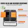 Compost Bin, 140.1L Dual Chamber Composting Tumbler, High Volume Two Rotating Chambers with 2 Sliding Door and Steel Frame, BPA 