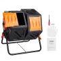 Kompostbeholder, 37-gallon kompostbeholder med dobbelt kammer