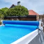 Pool Cover Reel, Aluminum Solar Cover Reel 20 ft, Above Ground Swimming Pool Cover Reel Set , Fits for 3-20 ft Width Swimming Po
