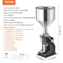 Manual Paste Liquid Filling Machine, 5-50ml Bottle Filler, Adjustable Bottle Filling Machine, Stainless Steel Liquid Filler with