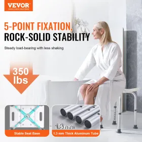 Shower Chair, Adjustable Height Shower Stool with Built-in Handles, Shower Seat for Inside Shower or Tub, Non-Slip Bench