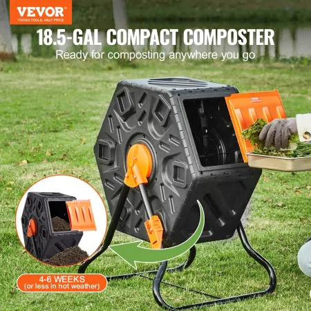 Kompostbeholder, 18,5-gallon lille kompostbeholder, kompakt