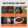 Compost Bin, 70 L Small Composting Tumbler, Compact Single Rotating Chamber with Sliding Door and Steel Frame, BPA Free Composte
