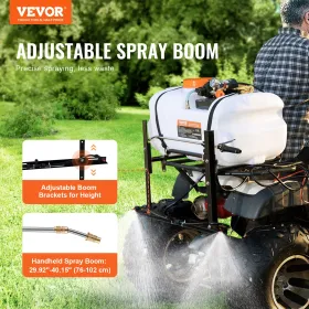 ATV Spot Sprayer, 15.9 Gal/60 L ATV/UTV Broadcast Sprayer with A Nozzle Boom, 12 V Pump Weed Sprayer with Water Tank, 1.9 GPM Fl