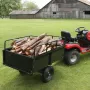 Heavy Duty ATV Trailer Steel Dump Cart, 340 kg 0.43 Cubic Meter, Garden Utility Trailer with Removable Sides for Riding Lawn Mow