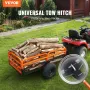 Heavy Duty Steel ATV Dump Trailer, 680 kg Load Capacity 0.43 Cubic Meter, Tow Behind Dump Cart Garden Trailer, with Removable Si
