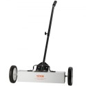 45Lbs Rolling Magnetic Sweeper with Wheels, Push-Type Magnetic Pick Up Sweeper, 18-inch Large Magnet Pickup Lawn Sweeper,