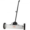 45Lbs Rolling Magnetic Sweeper with Wheels, Push-Type Magnetic Pick Up Sweeper, 18-inch Large Magnet Pickup Lawn Sweeper,