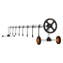 Pool Cover Reel, Aluminum Solar Cover Reel 22 ft, Inground Swimming Pool Cover Reel Set with Rubber Wheels and Sandbags, Fits fo