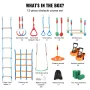 2x65 ft Ninja Warrior Obstacle Course Kids Udendørs Slackline