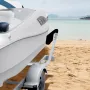 Boat Trailer Guide, 2PCS Adjustable Short Bunk Guide-Ons, Hardened Steel Trailer Guide Poles with Soft Cushion, Heavy Duty Rolle