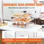Pastry Display Case, 3-Tier Commercial Countertop Bakery Display Case, Acrylic Display Box with Rear Door Access & Removable She