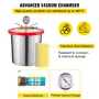 11 L(3 Gallon) 117 L/min(4 CFM) Single Stage Vacuum Pump, 186W(1/4HP) Vacuum Chamber Stainless Steel Vacuum Degassing Cham