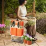 Garden Kneeler and Seat, 10" EVA Wide Pad, 330 lbs Load Capacity Foldable Garden Stool, Kneeling Bench for Gardening with Tool B