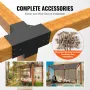 Pergola Bracket Kit 6''x6''(Inner Size 5.6x5.6), 2pcs 4-Way Heavy Duty Corner Bracket Woodworks DIY Post Base Kit, Easy Installa