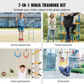 2x56 ft Ninja Warrior Obstacle Course Kids Udendørs Slackline