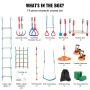 2x60 ft Ninja Warrior Obstacle Course Kids Udendørs Slackline