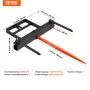 39" Hay Spear, Bale Spears 1600lbs Loading Capacity, Skid Steer Loader Tractor Bucket Attachment with 2pcs 17.5" Stabilizer Spea