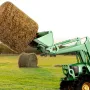 39" Hay Spear, Bale Spears 1600lbs Loading Capacity, Skid Steer Loader Tractor Bucket Attachment with 2pcs 17.5" Stabilizer Spea