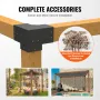 Pergola Bracket Kit 6''x6''(Inner Size 5.6x5.6), 4pcs 3-Way Heavy Duty Corner Bracket Woodworks DIY Post Base Kit, Easy Installa
