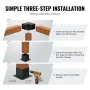 Pergola Bracket Kit 6''x6''(Inner Size 5.6x5.6), 4pcs 3-Way Heavy Duty Corner Bracket Woodworks DIY Post Base Kit, Easy Installa
