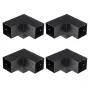 Pergola Bracket Kit 10.2 cm x 10.2 cm, Inner Size 9.1 cm x 9.1 cm 4pcs 3-Way Heavy Duty Corner Bracket Woodworks DIY Post Base K