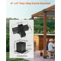 Pergola Bracket Kit 4''x4''(Inner Size 3.6x3.6), 4pcs 4-Way Heavy Duty Corner Bracket Woodworks DIY Post Base Kit, Easy Installa