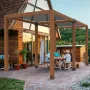 Pergola Bracket Kit 4''x4''(Inner Size 3.6x3.6), 4pcs 4-Way Heavy Duty Corner Bracket Woodworks DIY Post Base Kit, Easy Installa