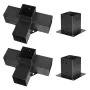 Pergola Bracket Kit 4''x4''(Inner Size 3.6x3.6), 4pcs 4-Way Heavy Duty Corner Bracket Woodworks DIY Post Base Kit, Easy Installa