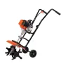 Tiller Cultivator Gas Powered, 38CC 4-Stroke Garden Cultivator, Tiller with 4 Steel Adjustable Front Tines for Lawn, Garden and 