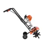 Tiller Cultivator Gas Powered, 38CC 4-Stroke Garden Cultivator, Tiller with 4 Steel Adjustable Front Tines for Lawn, Garden and 