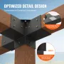 Pergola Bracket Kit 10.2 cm x 10.2 cm, Inner Size 9.1 cm x 9.1 cm 2pcs 4-Way Heavy Duty Corner Bracket Woodworks DIY Post Base K