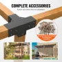 Pergola Bracket Kit 4''x4 '', indre størrelse 3.6 "X3.6 2 stk