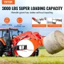 49 "Hay Spear, Bale Spears 3000lbs Loading Capacity, Skid Steer